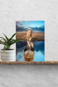 Plexiglas welpje & leeuw