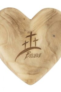 Wooden Heart Tray Crosses Believe