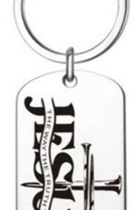 Keyring Metal ID Tag Jesus way truth lif