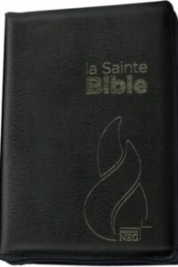 Bible NEG compact fibrocuir noir onglets tranche or fermeture &eacute;clair