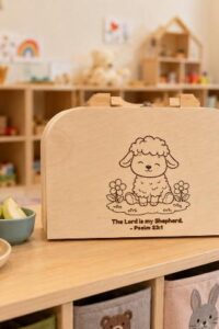 Wooden suitcase small, Lord is my shepherd